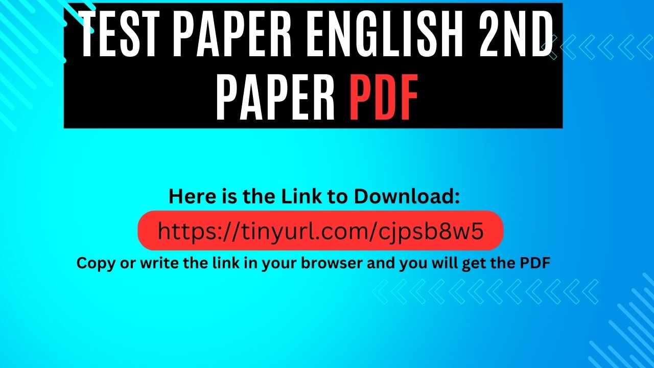 SSC English Test Paper PDF Answer 2025 Free